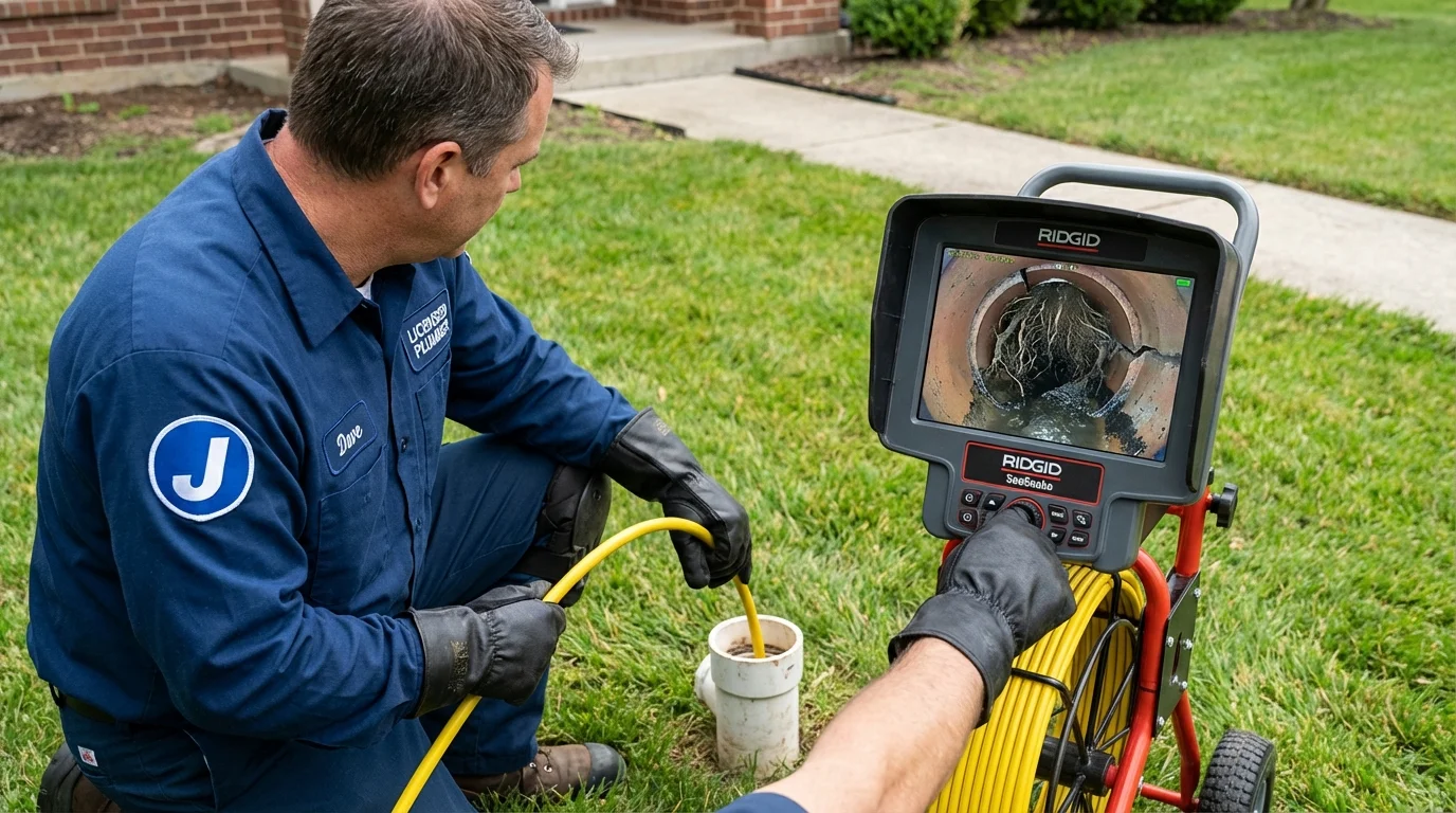 Sewer camera inspection being performed by Johns Plumbing LLC in Bealeton