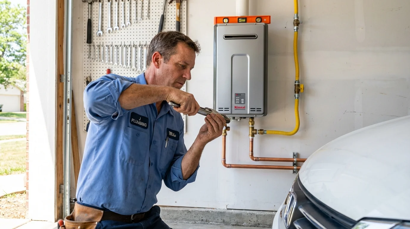 Tankless water heater installation by a Johns Plumbing LLC plumber in Bealeton